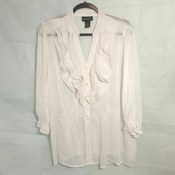 white ruffle shirt plus size